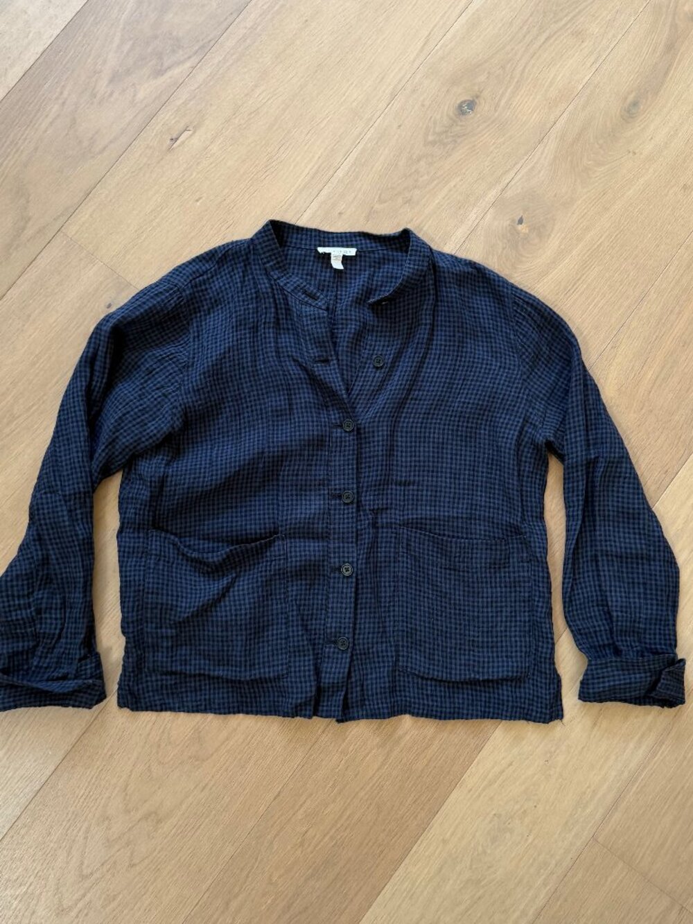 Eileen Fisher Puckered Organic Linen Jacket Size XS